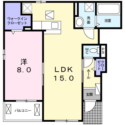 ステラ Ⅱ(1LDK/1階)の間取り写真