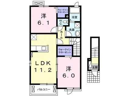 ボレアリス・ピクシスⅠ(2LDK/2階)の間取り写真