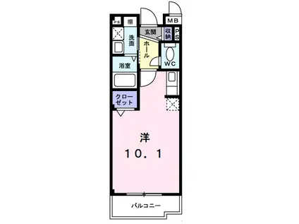 グラシオッソF・Ⅱ(ワンルーム/3階)の間取り写真