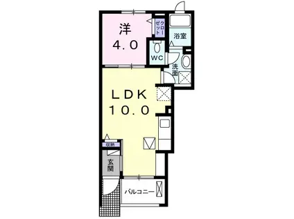 サラマンカ2(1LDK/1階)の間取り写真