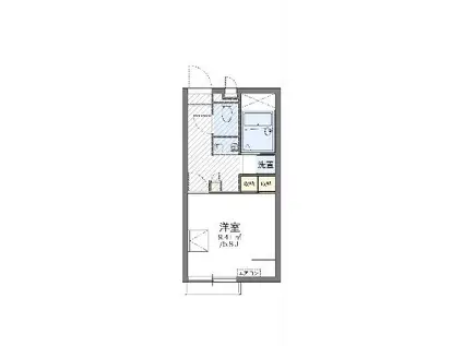 レオパレスファミーユ上並榎(1K/2階)の間取り写真