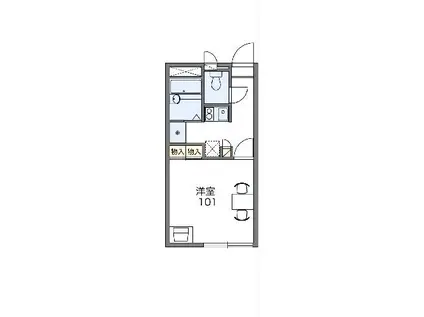 レオパレスフローリッシュ(1K/1階)の間取り写真