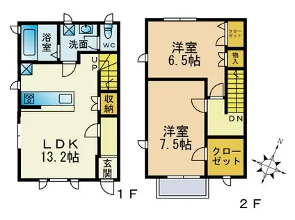 ファミール津西(2LDK)の間取り写真