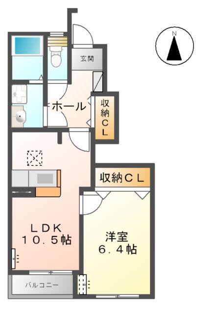 シーズンコート(1LDK/1階)の間取り写真