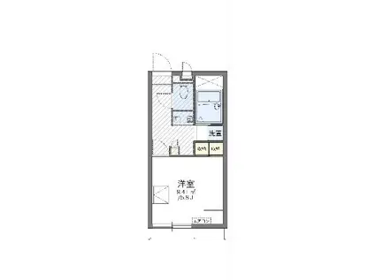 レオパレスファミーユ上並榎(1K/1階)の間取り写真