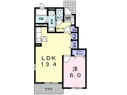 ルミエール(1LDK/1階)の間取り写真