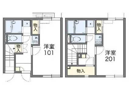 レオネクストラサ(1K/1階)の間取り写真