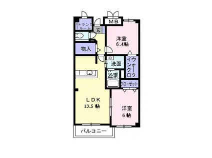 グレイスガーデン(2LDK/1階)の間取り写真