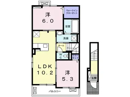 リバティドリーム イレブン(2LDK/2階)の間取り写真