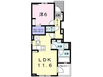 アンソレイエⅤ(1LDK/1階)の間取り写真