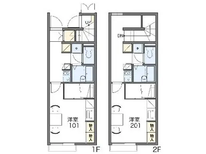 レオパレスクラージュⅡ(1K/2階)の間取り写真
