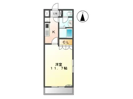 グランドール(1K/1階)の間取り写真