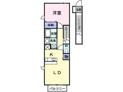 アルカンシェル(1LDK/2階)の間取り写真