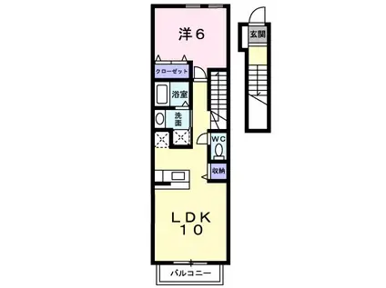 リープ美薗(1LDK/2階)の間取り写真