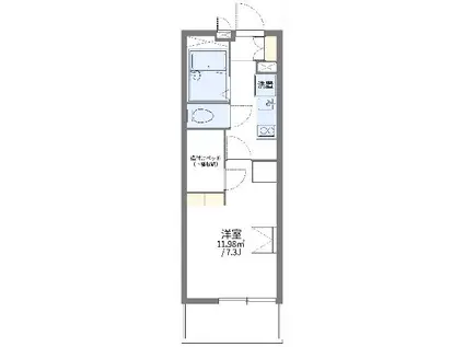 レオパレスフェリス(1K/2階)の間取り写真