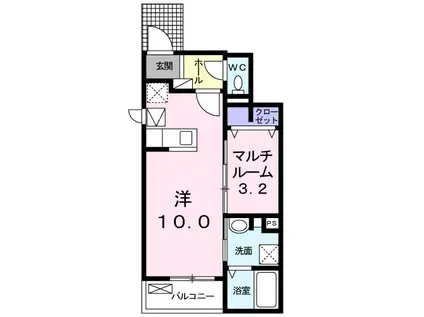 フェリースⅣ(ワンルーム/1階)の間取り写真