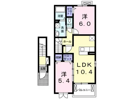 ヴィタ・ノーヴァ(2LDK/2階)の間取り写真