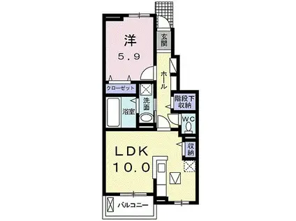 エアリスⅥ(1LDK/1階)の間取り写真