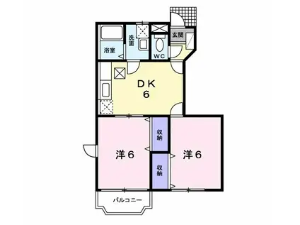 シルクロードA(2DK/1階)の間取り写真