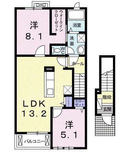 インスラ(2LDK/2階)の間取り写真
