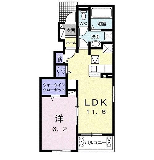 Tステージ(1LDK/1階)の間取り写真