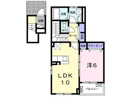 GRANTREE 浜松(1LDK/2階)の間取り写真