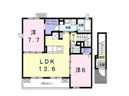 リベラル507ウエスト(2LDK/2階)の間取り写真