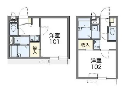 レオパレスグレンツェ木戸(1K/1階)の間取り写真
