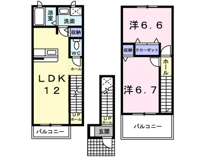 リス・ブラン(2LDK/2階)の間取り写真