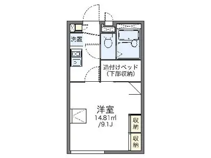 レオパレスエスカーラ(1K/1階)の間取り写真