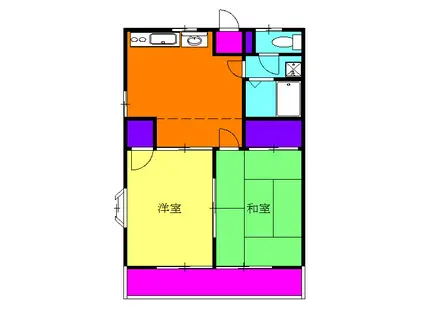 メゾン観音坂(2DK/1階)の間取り写真