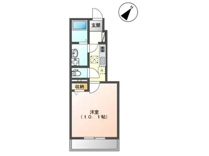 エタンセル(1K/1階)の間取り写真