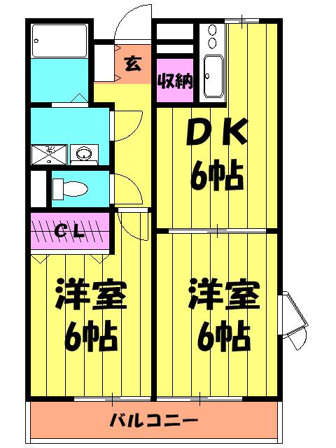 メゾネットS-I(2DK/2階)の間取り写真