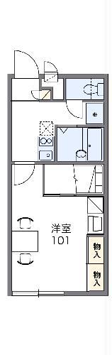 レオパレス清水(1K/1階)の間取り写真