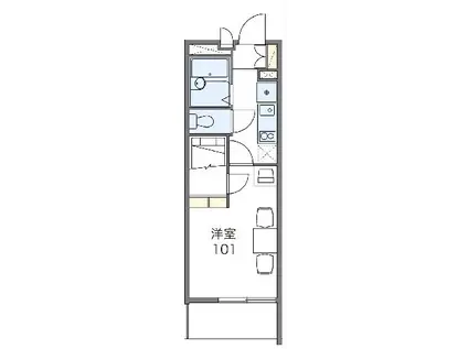 レオパレスクリンゲルバウム(1K/1階)の間取り写真