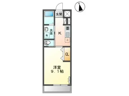 アーバンコート(1K/2階)の間取り写真