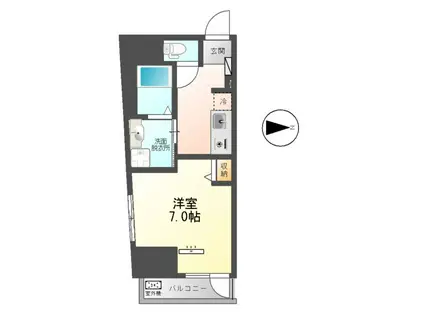 BONHEUR DEAR COURT ーボヌールディアコートー(1K/6階)の間取り写真