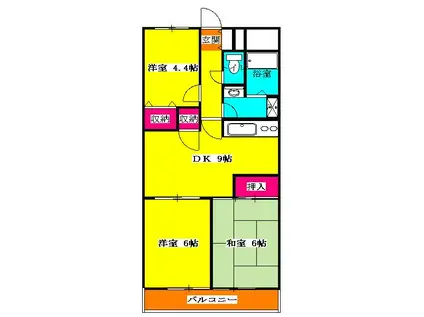 サクシード(3DK/3階)の間取り写真