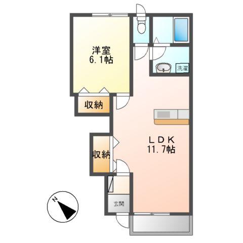 サンズコート(1LDK/1階)の間取り写真