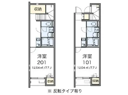 クレイノボヌール(1K/1階)の間取り写真