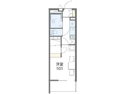 レオパレスアウトゥーノ(1K/1階)の間取り写真