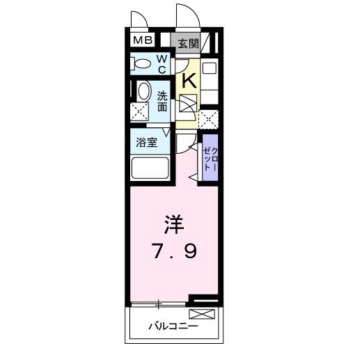 セレナリコ(1K/2階)の間取り写真