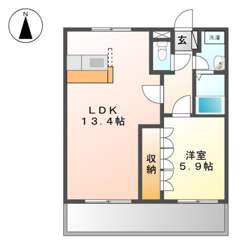 GRAND COURT Ⅰ(1LDK/1階)の間取り写真