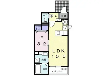 ラ・フェリーチェⅡ(1LDK/1階)の間取り写真