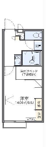 レオパレスオケバ(1K/2階)の間取り写真