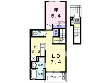 パストラーレ乗鞍(1LDK/2階)の間取り写真