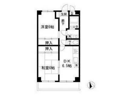 アーバン清水(2DK/4階)の間取り写真