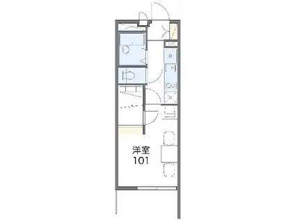 レオパレスメモラブルⅠ(1K/3階)の間取り写真