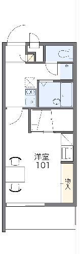 レオパレスユーリッチ(1K/2階)の間取り写真