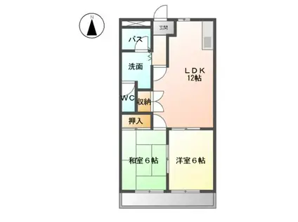 Tハピネス(2LDK/2階)の間取り写真